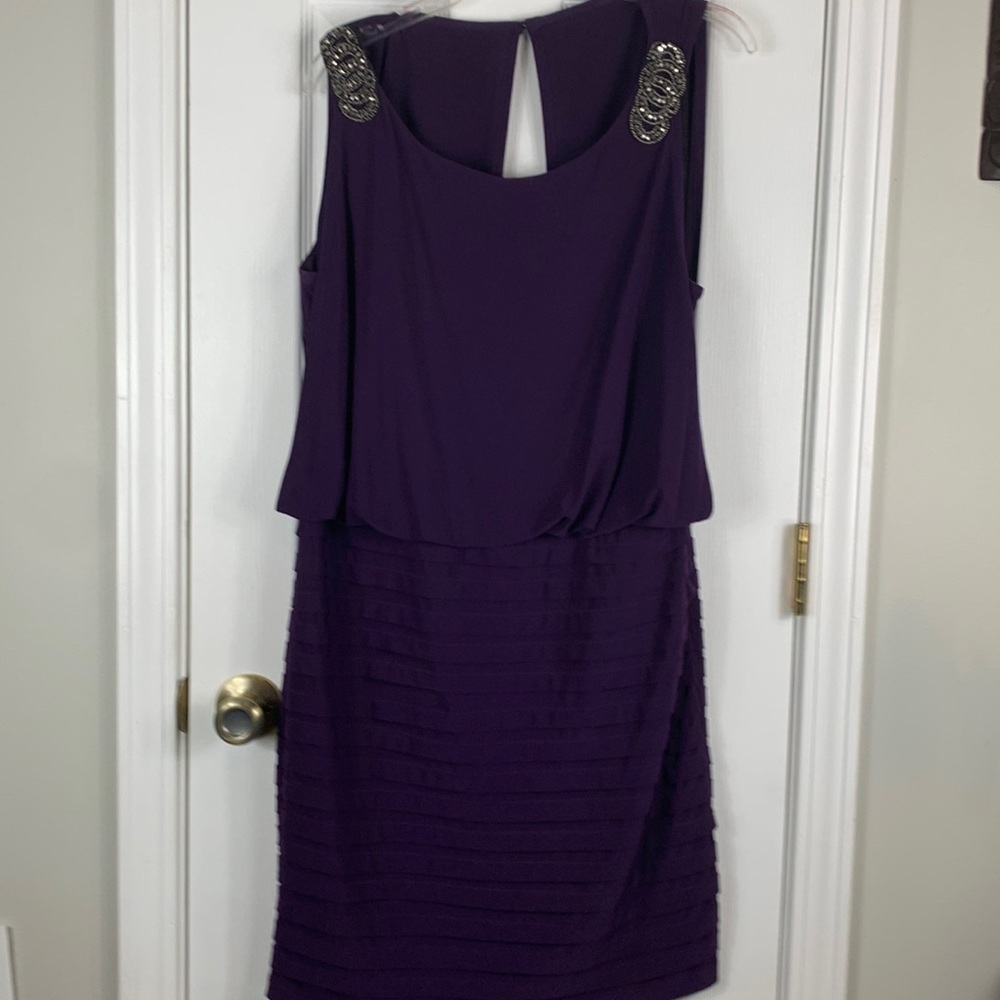 Collection dressbarn purple sleeveless dress with a zipper on the side size 12